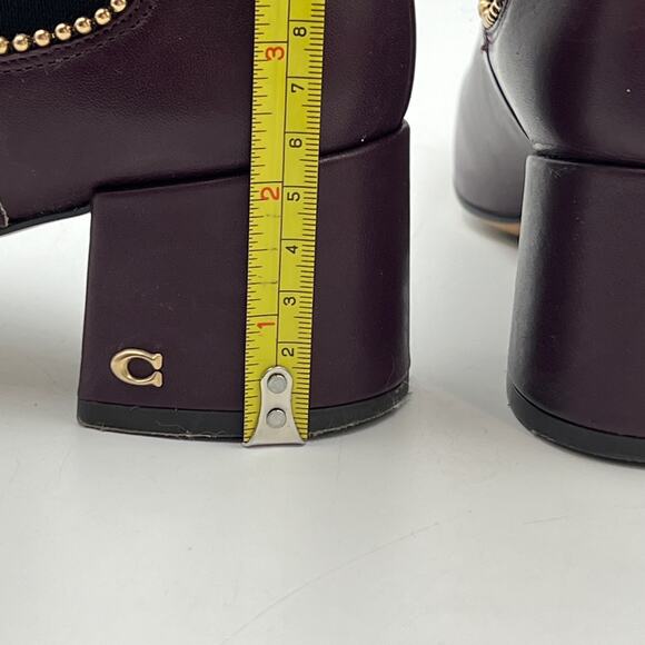 Coach Torri Bootie Leather Ankle Boots Purple FG4189 - Picture 8 of 10